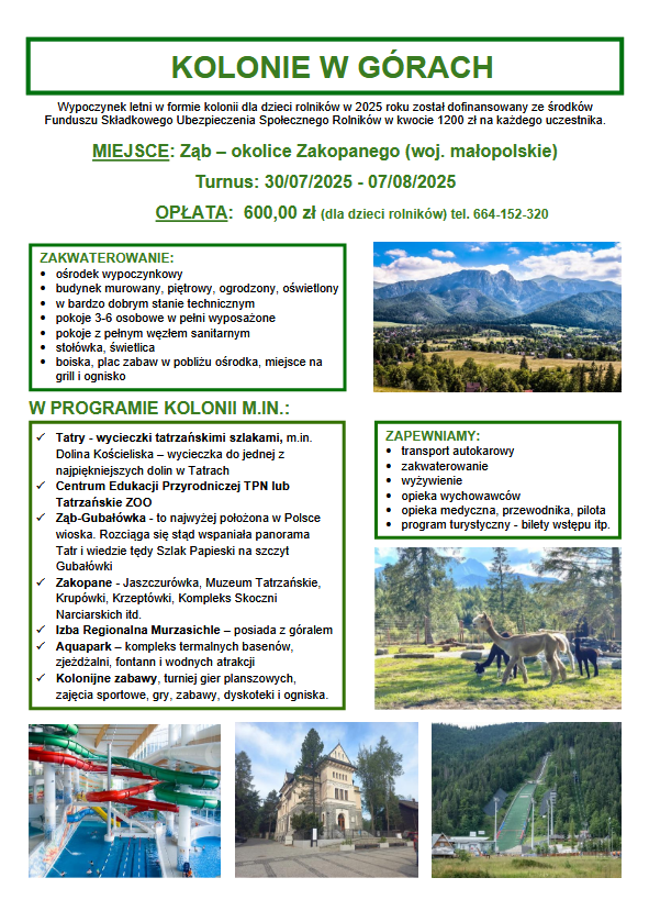 Miniaturka artykułu Informacje o koloniach dla dzieci rolników (ubezpieczonych w KRUS) organizowanym przez Stowarzyszenie im. Teresy Kras