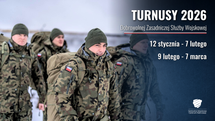 Miniaturka artykułu Informacja WCR w Chełmie o I i II turnusie Dobrowolnej Zasadniczej Służby Wojskowej w 2026 r.