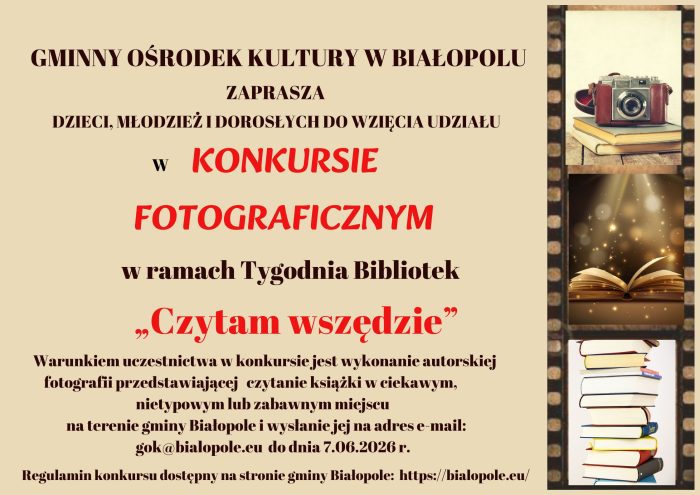 Miniaturka artykułu Konkurs Fotograficzny  „Czytam wszędzie”